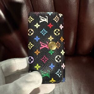 Very Good Pre-Loved Condition Louis Vuitton Black Murakami Monogram Key Holder